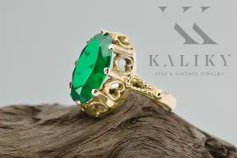 Smarald Aur galben 14K Inel Vintage Craft  vrc134y